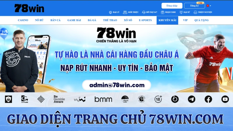 Giao diện trang chủ 78WIN mới nhất 2026